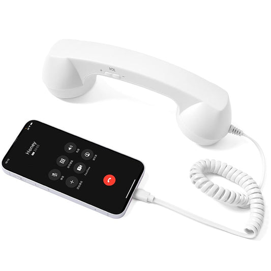 Retro Selected-Bluetooth Phone Handset - Wireless/Wired & USB Mobile Phone Receiver for Comfortable Calls, Type-c Port, Tech Gadget, Phone Accessory